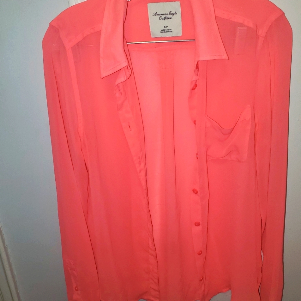 American Eagle Sheer button down shirt